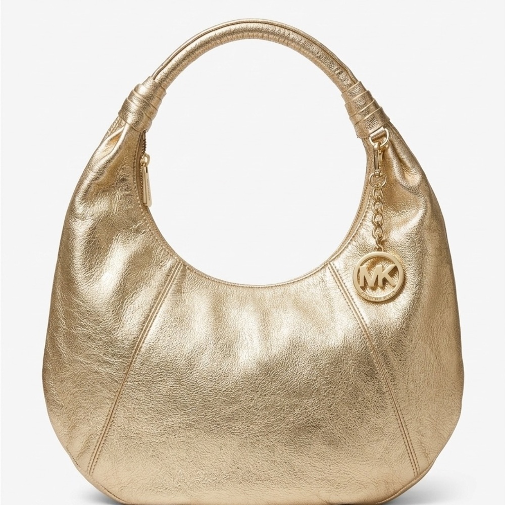 Michael Kors Metallic Gold Leather Hobo